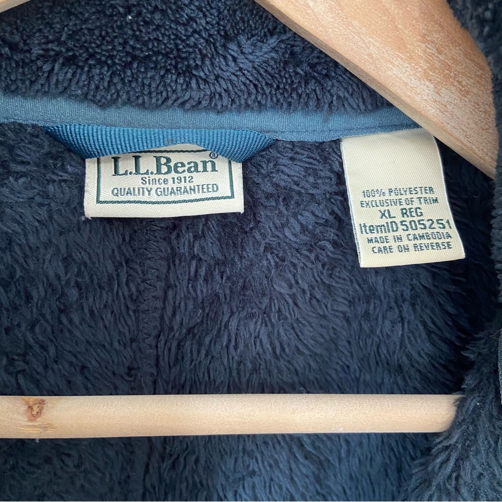L.L.Bean Men’s Full Zip Sherpa Jacket Blue Size XL - Picture 6 of 7